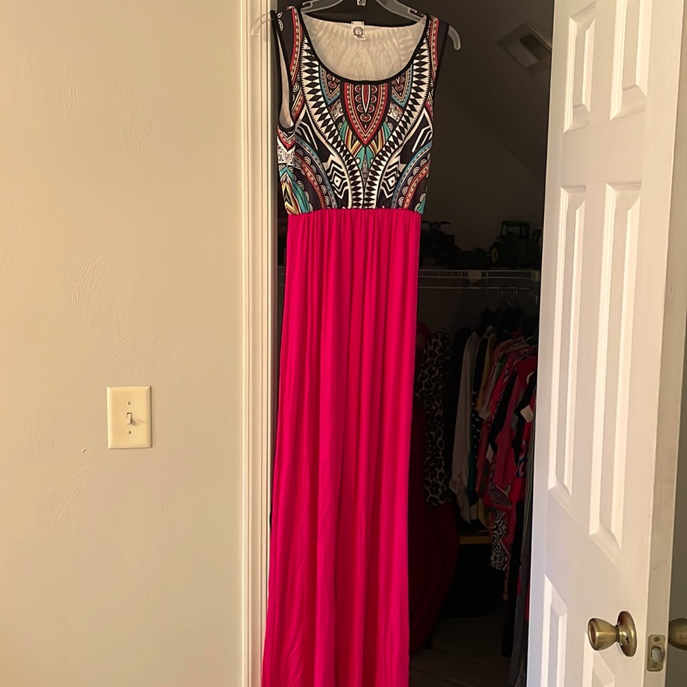 Hot pink Sleeveless Maxi